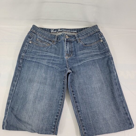Guess Jeans BELMONT FLARE Medium Wash Distress Low Rise Denim - Women's Size 29 - Picture 3 of 16